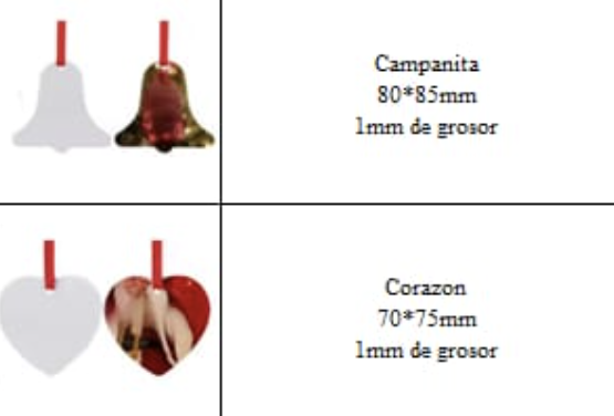 Adornos Navideños sublimables lamina de aluminio