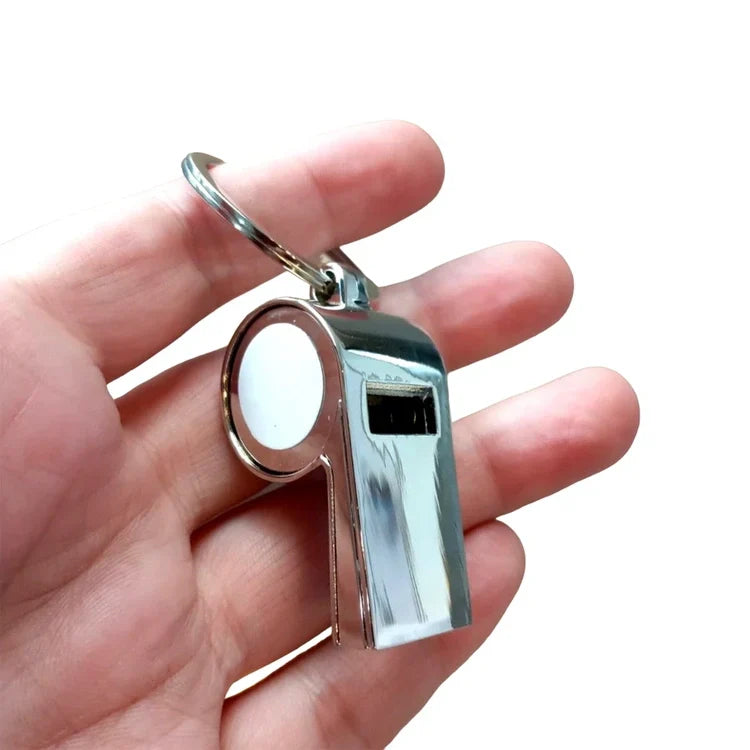 Llavero silbato sublimable 2 láminas incluye cajita individual