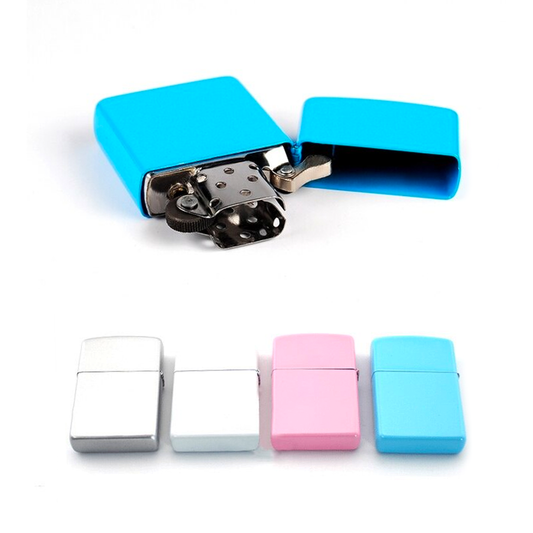 Encendedor metálico tipo zippo sublimable - 4 colores diferentes - incluye caja individual