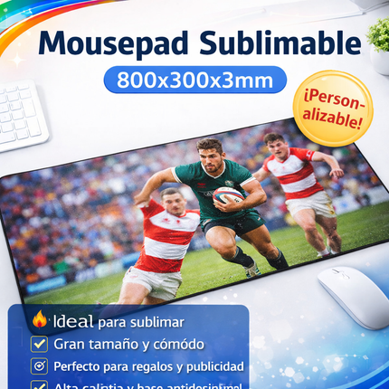 Mousepad sublimable de 80 x 30 cm x 3mm  para estampar personalizar Gamer