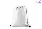 Morral sublimable blanco de poliéster con cordones negros