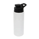 Botella metálica blanca sublimable de 750 ml con tapa negra