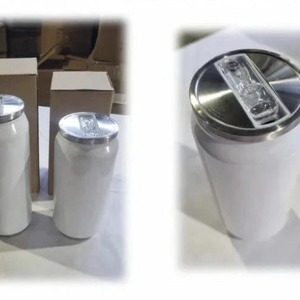Botella Sublimable Lata de Soda Blanca Personaliza, sublima y regala, Estampa su Superficie Blanca con hermosas imagenes Duradera y Moderna. Estampa con TIMG