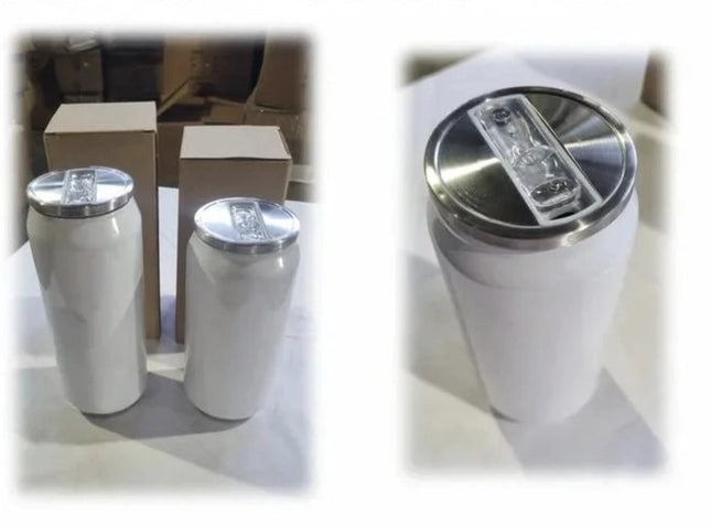 Botella Sublimable Lata de Soda Blanca Personaliza, sublima y regala, Estampa su Superficie Blanca con hermosas imagenes Duradera y Moderna. Estampa con TIMG