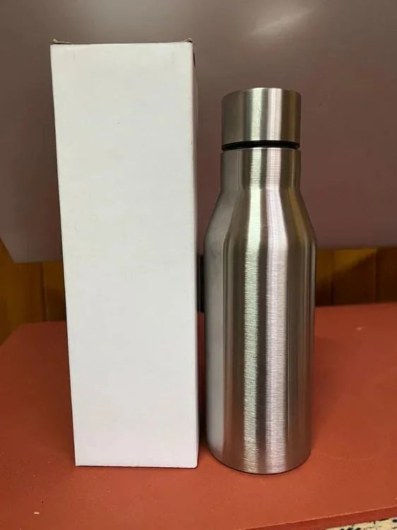 Botella metálica personalisable plateada 600ml incluye caja no sublimable