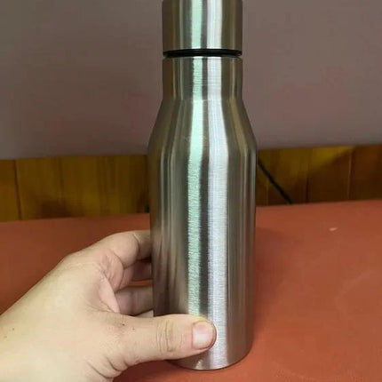 Botella metálica personalisable plateada 600ml incluye caja no sublimable