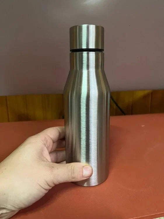 Botella metálica personalisable plateada 600ml incluye caja no sublimable