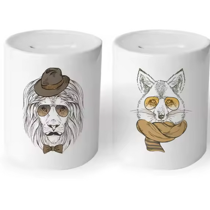 Alcancía sublimable de cerámica, personalizable con tu diseño favorito. Compatible con estampadoras de tazones de 11oz. 23 cm x 9cm. Personalizables, sublimacion