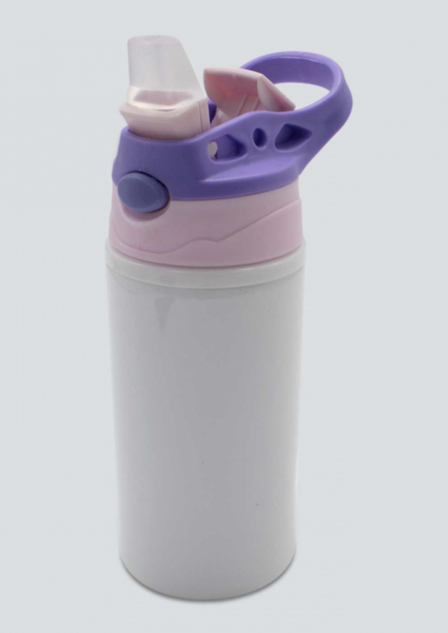 Botella sublimable metalica modelo niños 500ml con tapa plástica de color