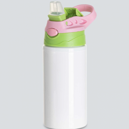 Botella sublimable metálica modelo niños 12oz diferentes colores tapa plástica