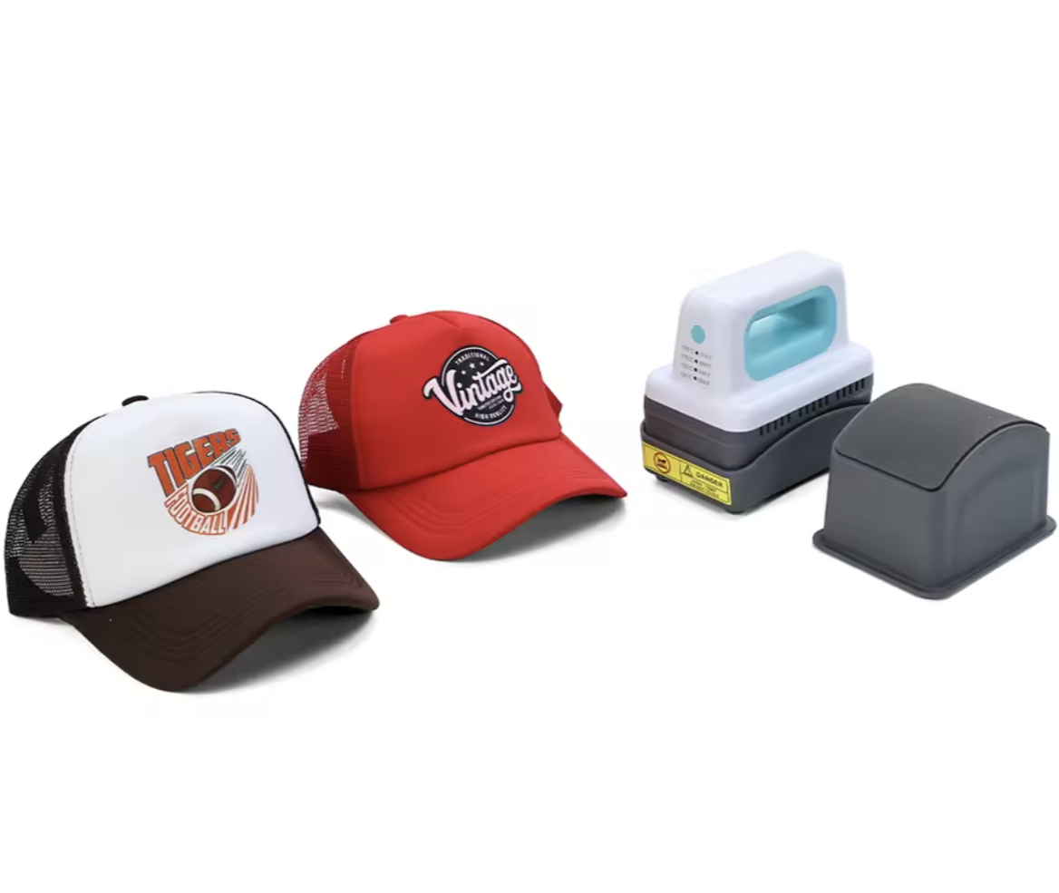 Mini estampadora de jockeys y gorras modelo 2 – manual para estampados, sublimación, transfer y DTF