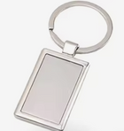 Llavero metálico sublimable rectangular con placa blanca