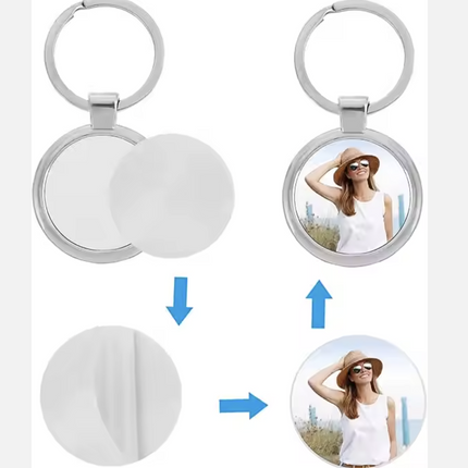 Llavero Metalico Sublimable Redondo Personaliza para Reuniones, Cumpleaños Souvenir