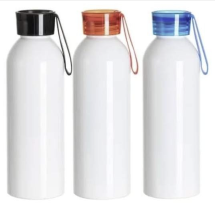 Botellas Sublimables Bancas Tapa color Rojo, Negro y Azul  750 ML para personalizar, crear estampados