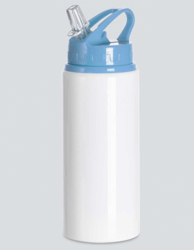 Botellas Sublimables Bancas Tapa color Rojo, Negro y celeste  600 ML para personalizar, crear estampados (Copia)
