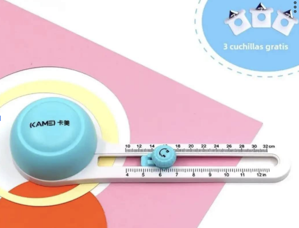 Cortador Circular con Regulador - Ideal para Proyectos de Manualidades y Profesionales. Alta Precisión y Ajuste Fácil. Perfecto para Papel, Tela y Más (Copia)