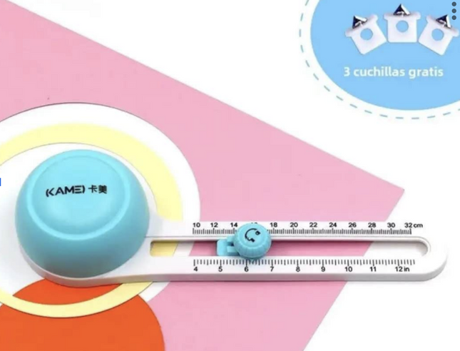 Cortador Circular con Regulador - Ideal para Proyectos de Manualidades y Profesionales. Alta Precisión y Ajuste Fácil. Perfecto para Papel, Tela y Más (Copia)
