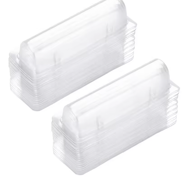 Empaque Plastico Transparente Blister  95x40x22mm Plastico + stiker 100 unidades