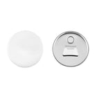 Chapita abridor de 58 mm con frente blanco y reverso metálico