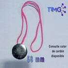 Chapita colgante de 58 mm con cordón rosado