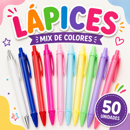 Lapices Personalizables Desarmables Pack 50 Unidades | Sin Máquina | Ideales para Emprender
