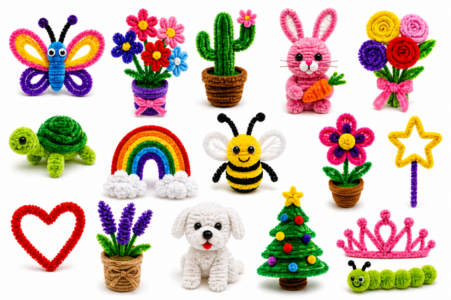 Limpia Pipas para Manualidades y Emprendimiento | Colores Seleccionados para Personalizar