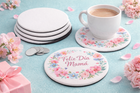 Posavasos textiles sublimables en blanco y personalizados para mamá