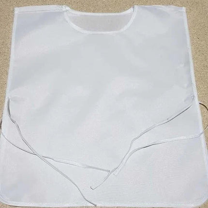 Cotona sublimable de poliéster blanca, incluye amarras laterales, adulto 45x63 cm y niño 34x40 cm