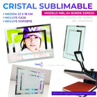 Cristal sublimable MBL-04 de 23 × 18 cm con borde espejo