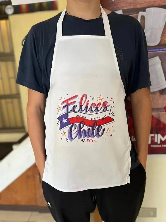 Delantal sublimable 100% poliéster con tirantes 38x50 cm