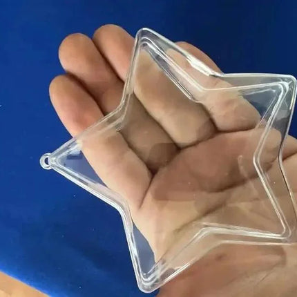 Esfera acrílica autoarmable 10 cm modelo estrella decoración 5 unidades