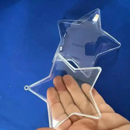 Esfera acrílica autoarmable 10 cm modelo estrella decoración 5 unidades