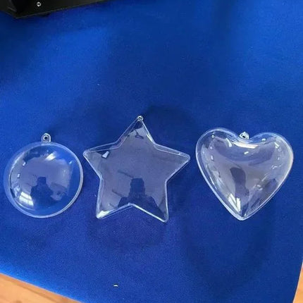 Esfera acrílica autoarmable 10 cm modelo estrella decoración 5 unidades