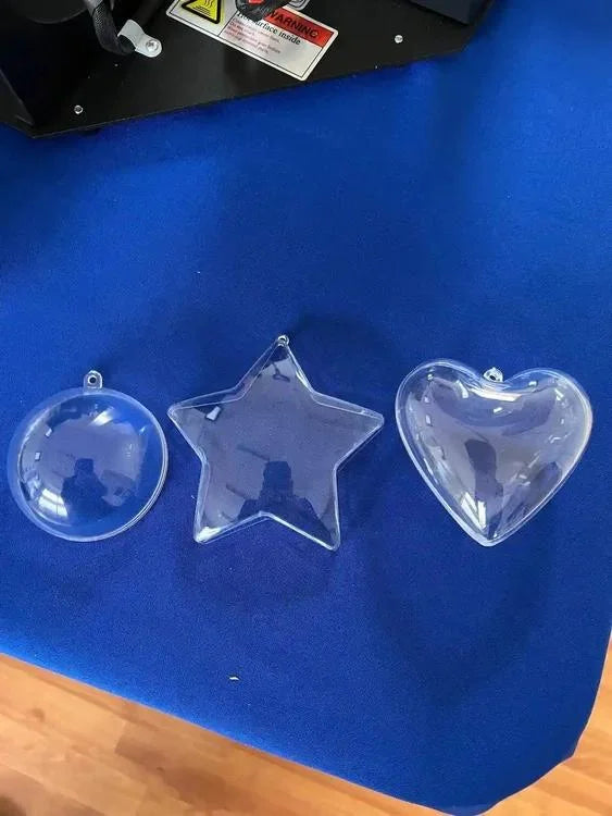 Esfera acrílica autoarmable 10 cm modelo estrella decoración 5 unidades