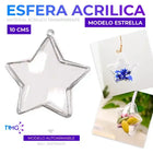 Esfera acrílica autoarmable de 10 cm en forma de estrella con ejemplos decorados