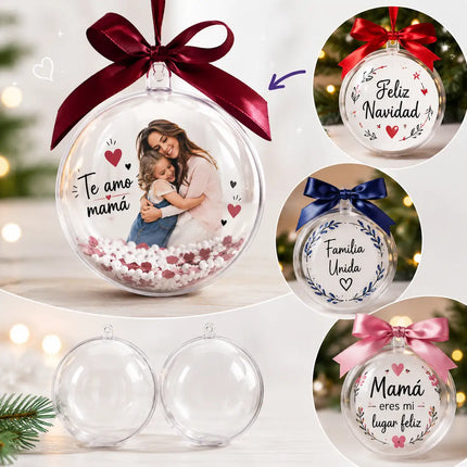 Esfera acrílica 8cm cm sin colgante para personalizarcon stickers, adhesivos y Uv dtf