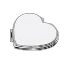Espejo compacto de corazón cerrado con superficie blanca sublimable