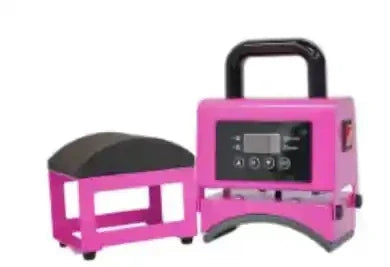 Estampadora de Gorro Manual Rosada Estampa Jockey, Gorros textil.