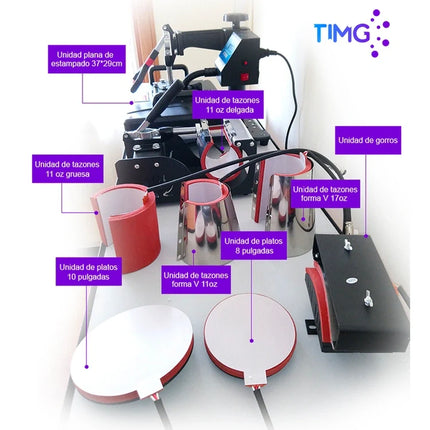 Estampadora multifuncional 8 en 1 unidades independientes