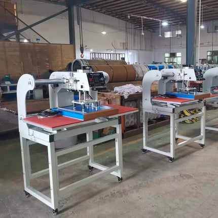 Estampadora plana base doble 40x60 cm bajada automática alta producción base superior móvil