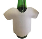 Funda blanca sublimable en forma de camiseta para botella de cerveza