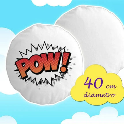 Funda de cojin redondo Sublimable 40*40 cm Poliester Blanco