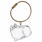 Llavero transparente en forma de gatito con cápsula para recuerdos