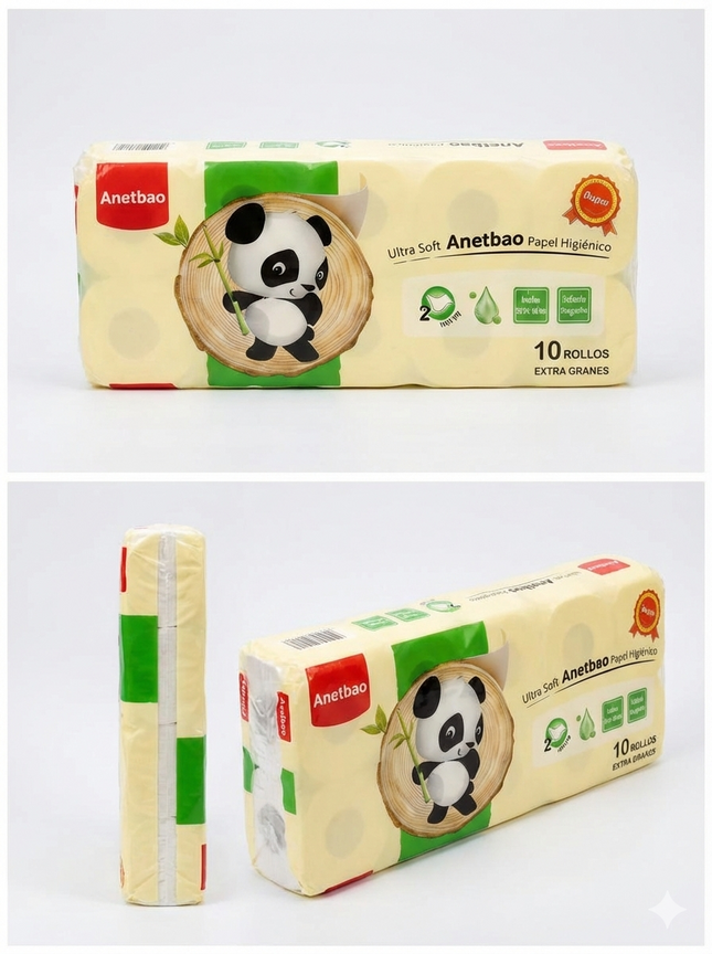 Papel higienico doble hoja 150metros 130g | Paquete 10 rollos, Manga 6 paquetes | Suave, resistente e ideal para emprendedores y negocios