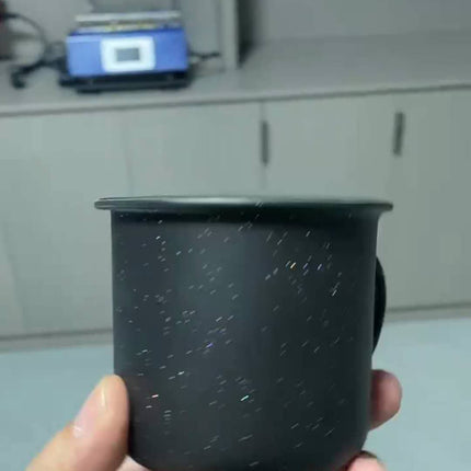 Tazón lechero 10oz enamel mágico sublimable | Cambia de color negro al estampar | Ideal para sublimación y emprendedores creativos