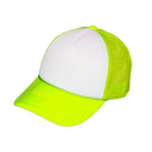Jockey sublimable de malla color amarillo neón con frente blanco