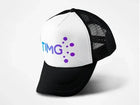 Jockey negro y blanco de malla personalizado con logotipo TIMG