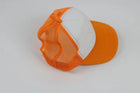 Jockey de malla naranja y blanco, vista superior