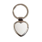 Llavero metálico sublimable con forma de corazón y placa blanca