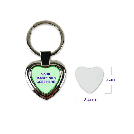 Llavero metálico sublimable modelo corazón borde grueso incluye caja
